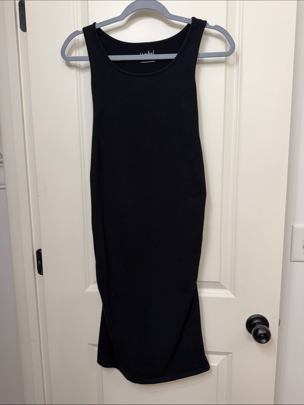 Ingrid & Isabel Sleeveless Black Maternity Bodycon Midi Dress
